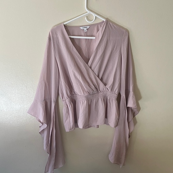 Express  Cascading Butterfly Split Sleeve Surplice Blouse - Picture 2 of 4